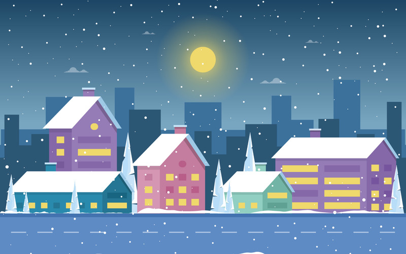 Snow Pine Winter - Illustrazione - Caratteristiche Immagine 1
