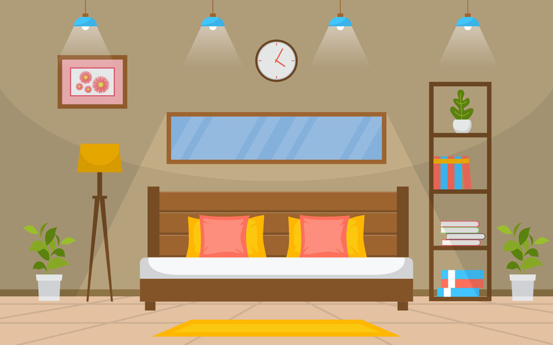 Interior moderno do quarto - ilustração - Features Image 1