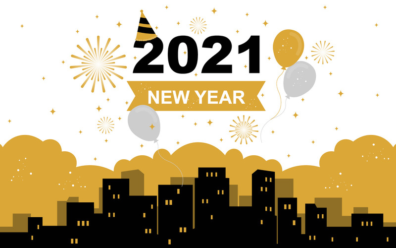 Año Nuevo de fuegos artificiales - Ilustración - Características Imagen 1