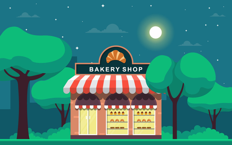 Bakery Shop Night - Illustration - Features Image 1