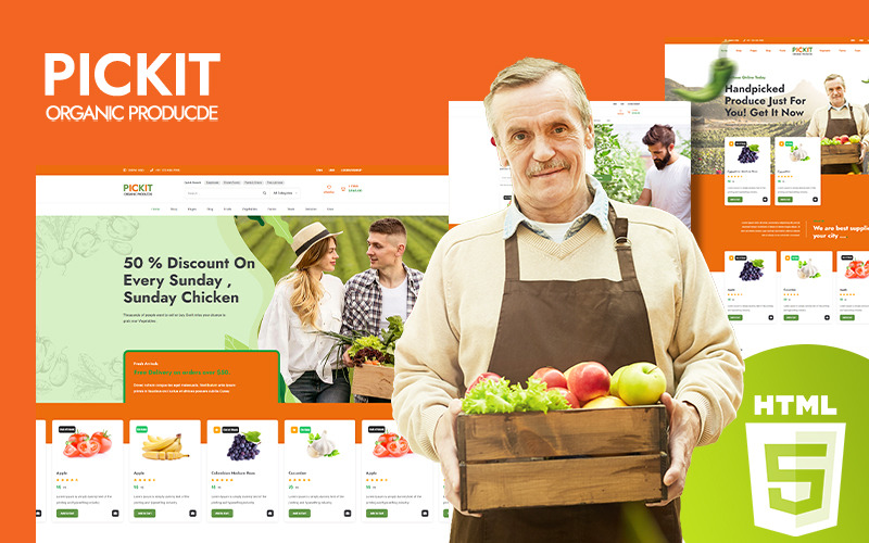 Pickit - Organic Food - адаптивний Шаблон сайту №126726 - Характеристики зображення 1