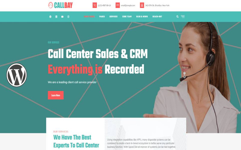 Callbay - Call Center WordPress Theme - Features Image 1