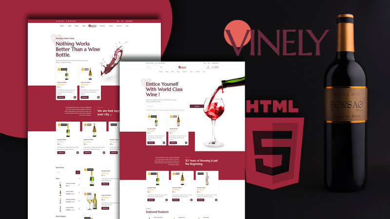 Vinely - Wine Shop HTML Website Template - Features Image 1