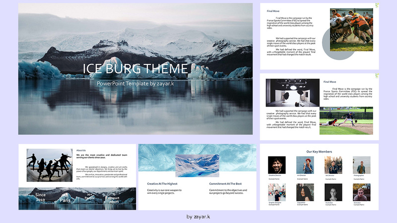 Minimal Ice Berg Theme PowerPoint Template - Features Image 1