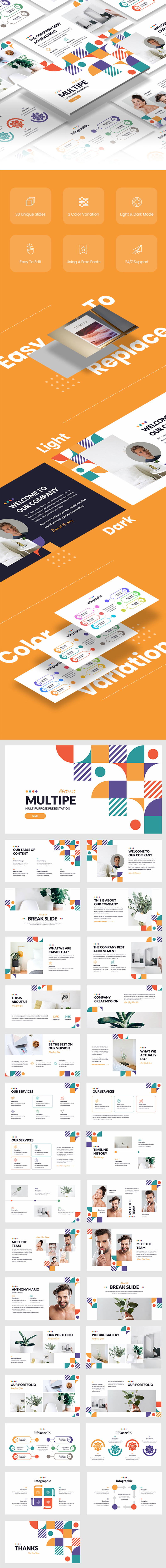 Multipe - Geometric PowerPoint template - Features Image 1