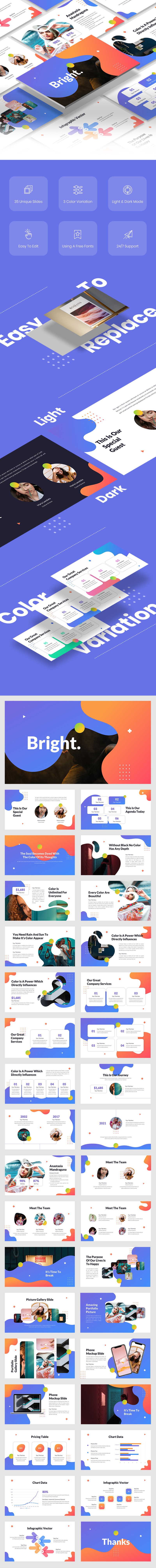Яркий - креативный шаблон PowerPoint - Features Image 1