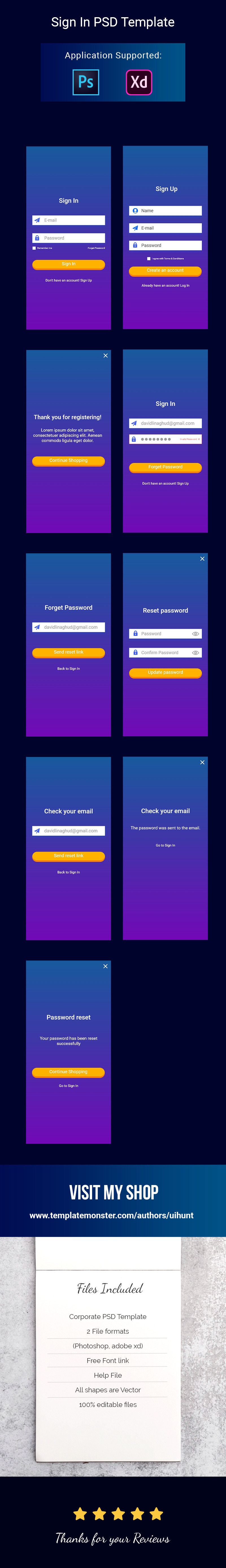 Sign In / Sign up Process UI Kit Mobile - Features Image 1
