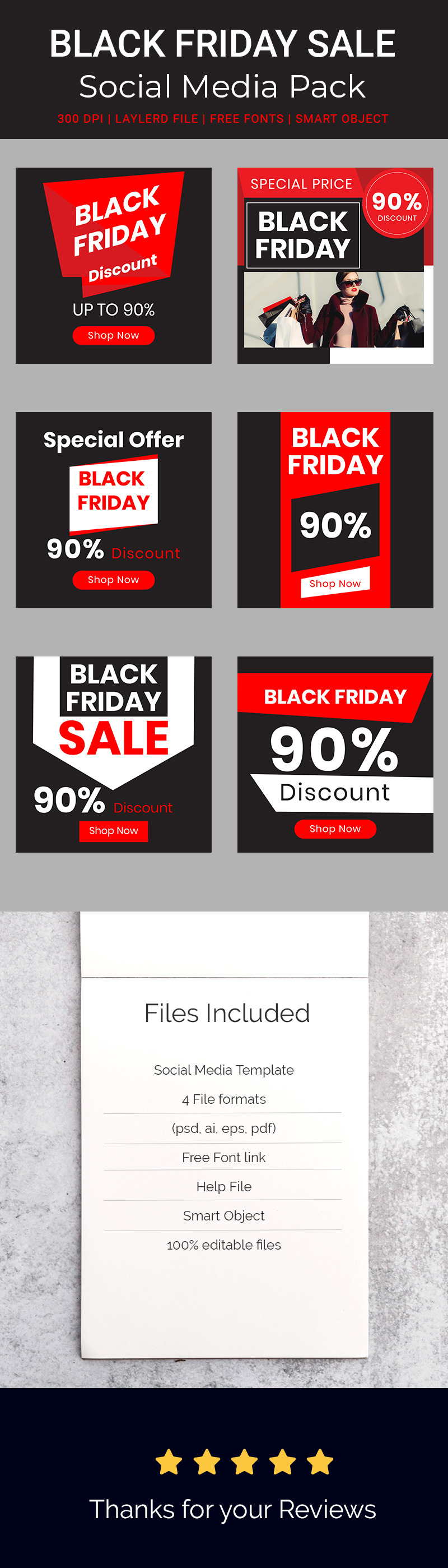 Black Friday Square Banner Template volume - 6 for Social Media - Features Image 1