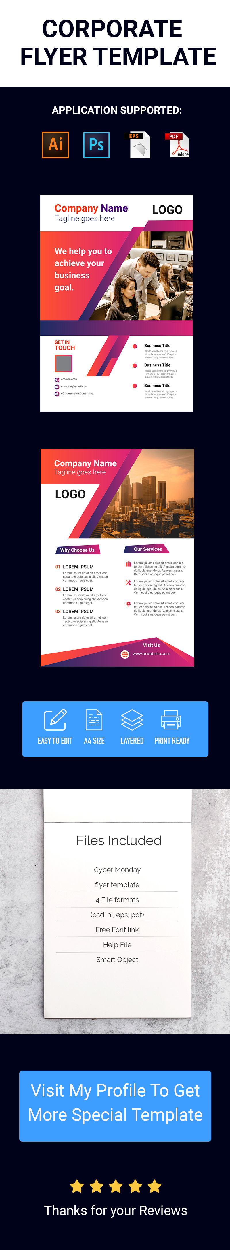 2 Page Business Flyer - Corporate Identity Template - Features Image 1