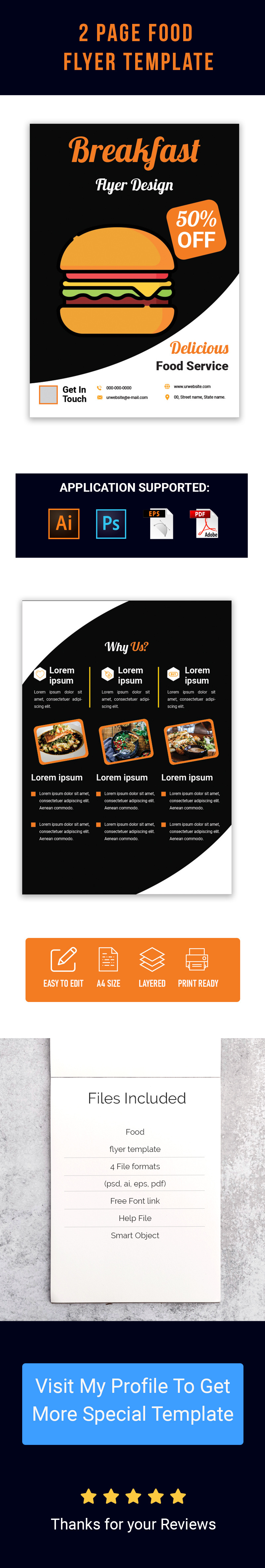 2 Page Food Flyers volume-2 - Corporate Identity Template - Features Image 1