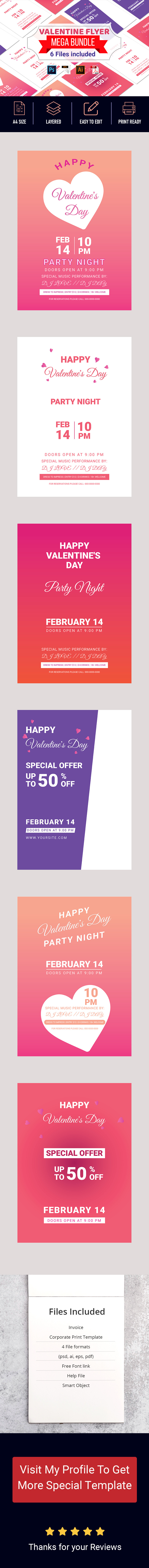 Valentine Flyer Design Bundle - Corporate Identity Template - Features Image 1