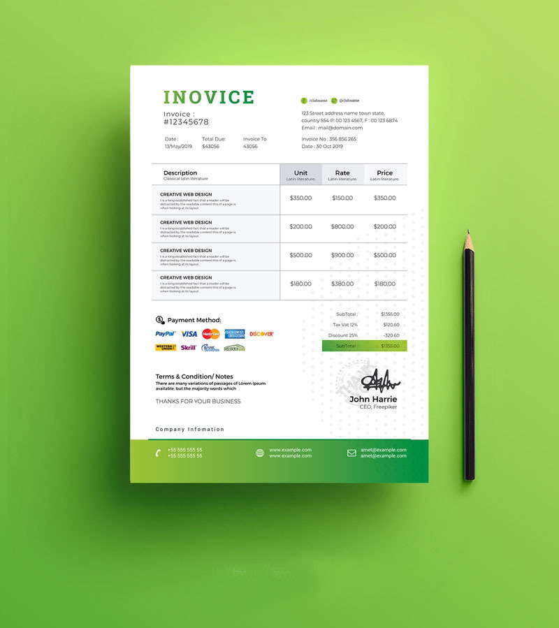 Health Relax & Spa Invoice - Corporate Identity Template