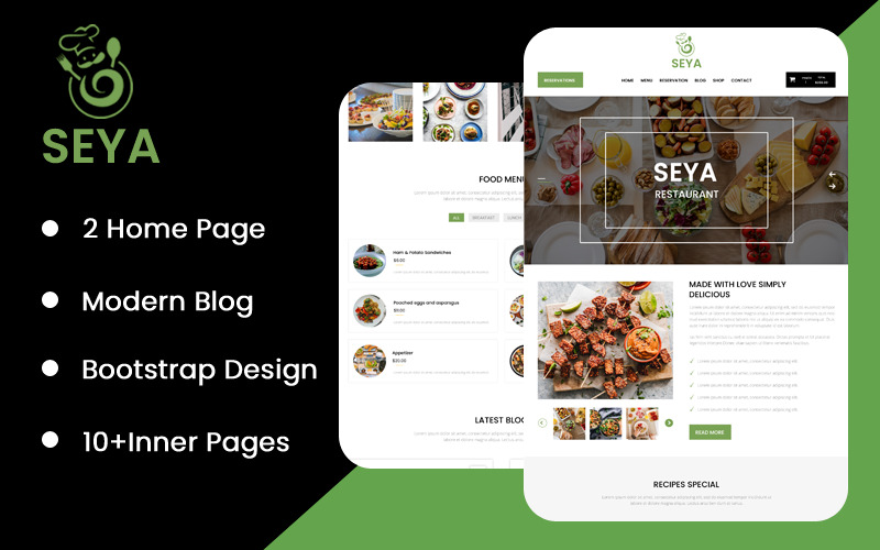 Seya Restaurant Açılış Sayfası PSD Şablonu - Features Image 1