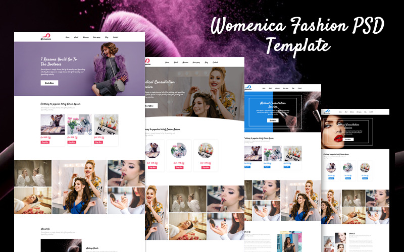 Womenica - Fashion Landing Page PSD Template modèle PSD #157594 - Image 1