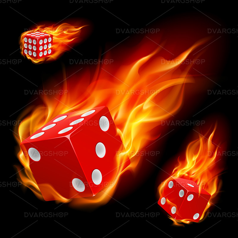 Dice in fire - Vector Image - Features Image 1
