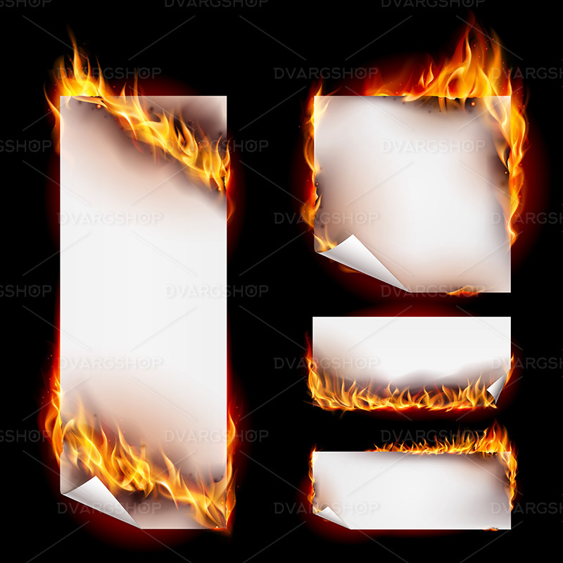 Fire banners - Vector Image - Features Image 1