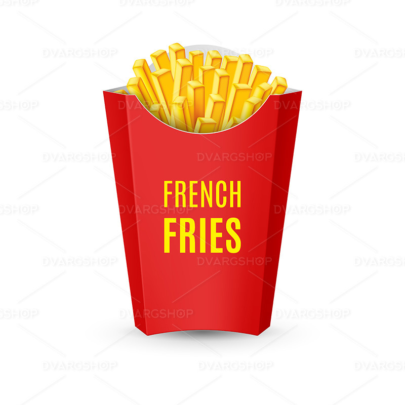 Förpackning för pommes frites - vektorbild - Features Image 1
