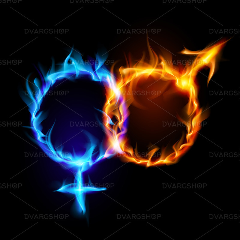 Symboles de feu Mars et Vénus - Image vectorielle - Caractéristiques de l’image 1