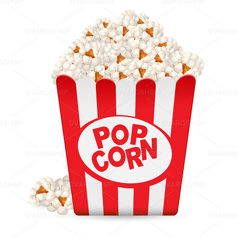 Popcorn w wannie w paski - grafika wektorowa - Obraz funkcji 1