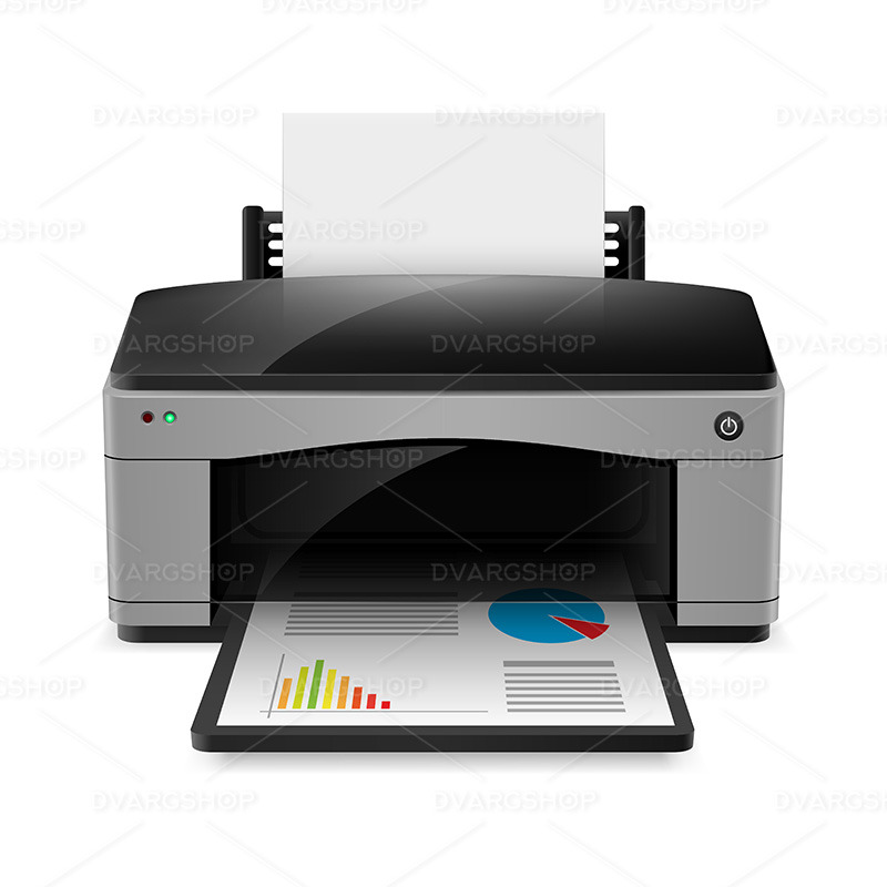 Realistic Printer - Vector Image - Features Image 1