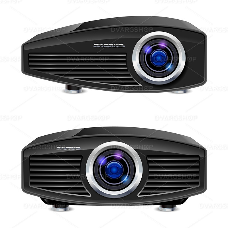Realistic Multimedia Projector - Vector Image - Features Image 1