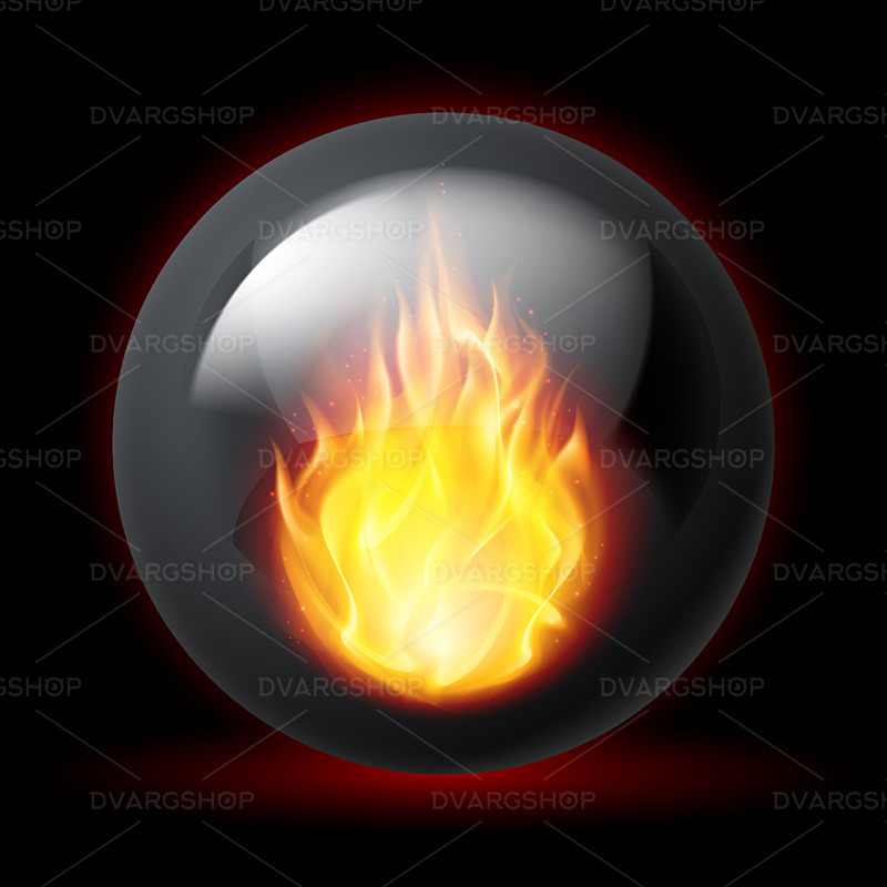 Sphère avec des flammes de feu - image vectorielle - Caractéristiques de l’image 1