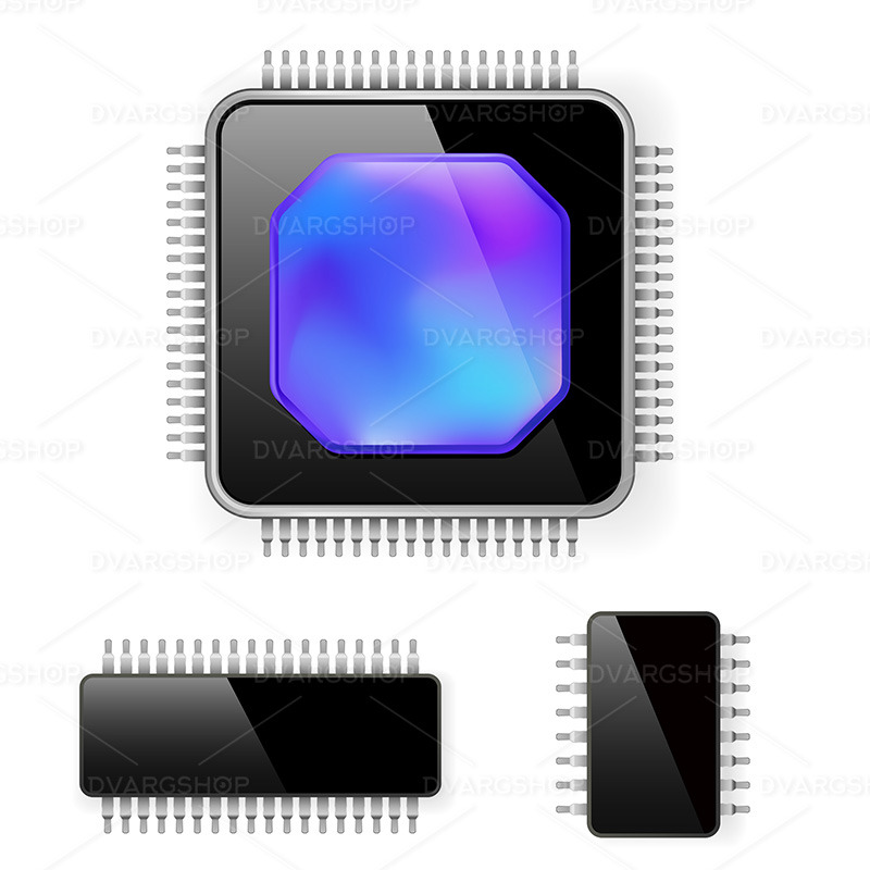 Computer Microcircuit - Vector Image - Features Image 1