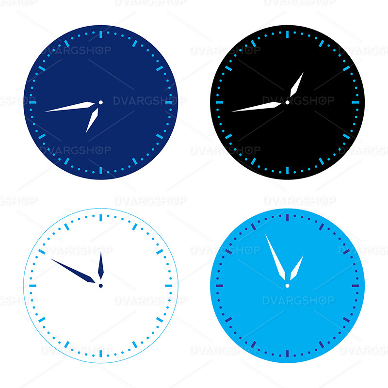 Different Colors Clock Set - Vector Image - Features Image 1