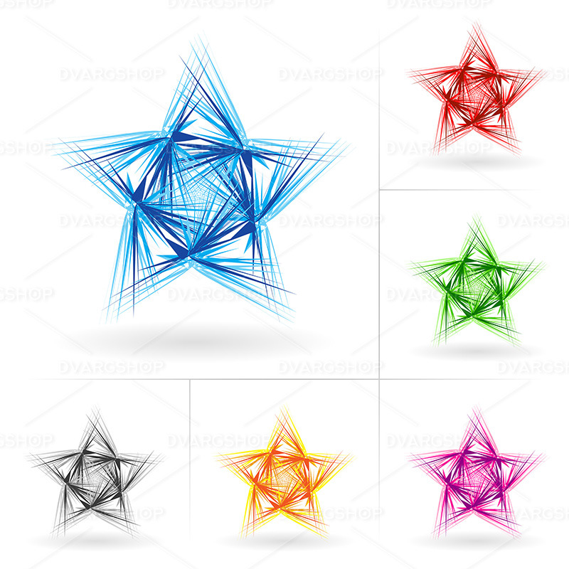 一组不同的星星图标-矢量图像 - Features Image 1