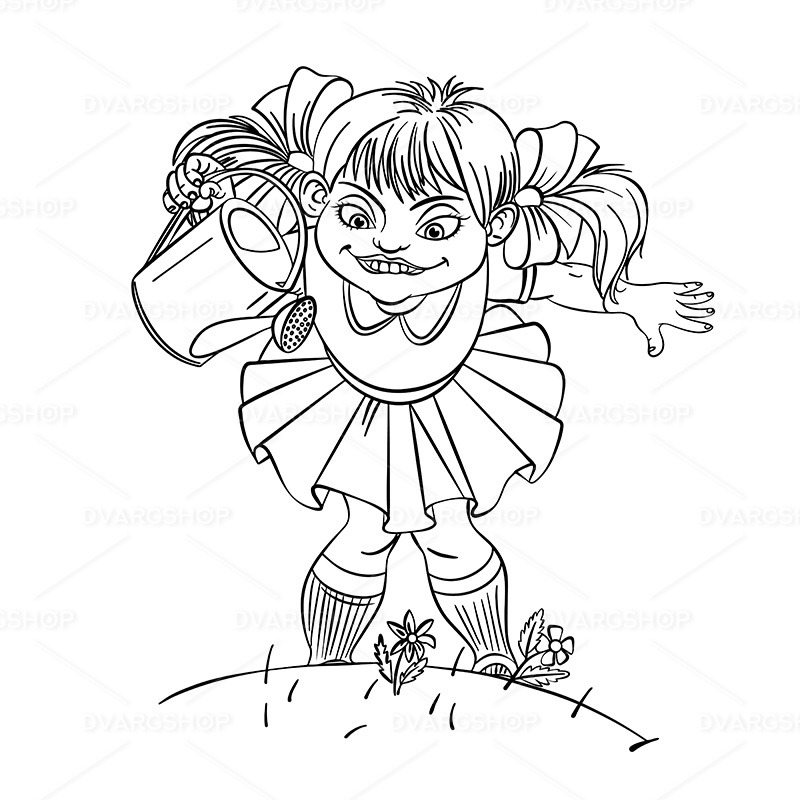 Menina com regador - imagem vetorial - Features Image 1