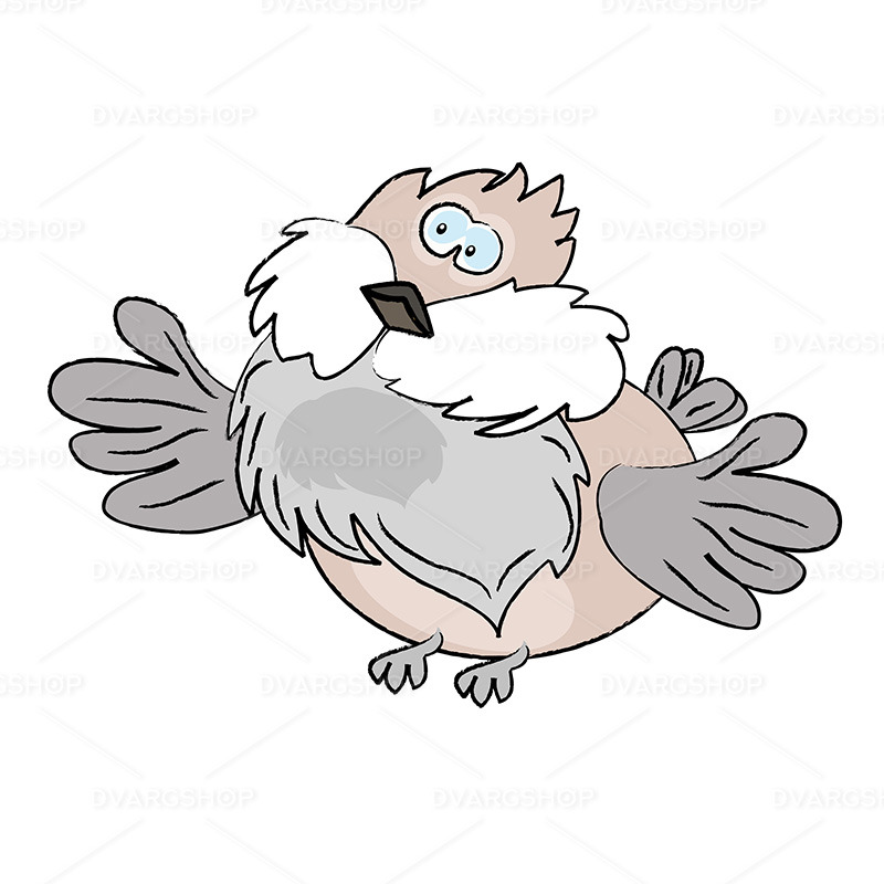 Cartoon Sparrow - Vector Image - Features Image 1