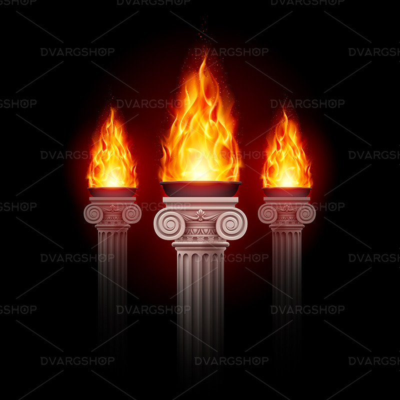 Columns With Fire - Vector Image - Features Image 1