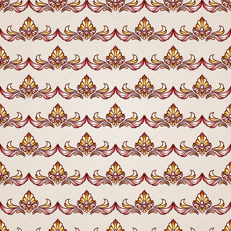 Stripy Floral Seamless Pattern - Vector Image - Features Image 1