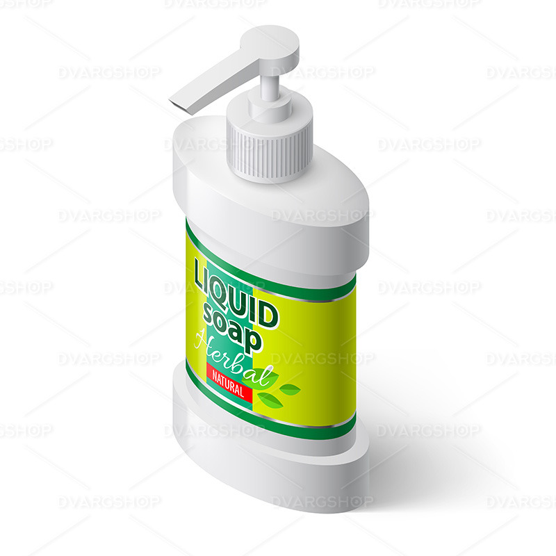 Liquid Soap Isometric - Vector Image - Features Image 1