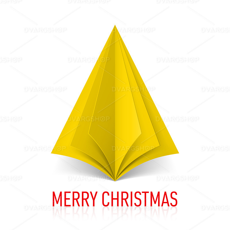 Paper Christmas Tree - Vector Image - Obraz funkcji 1