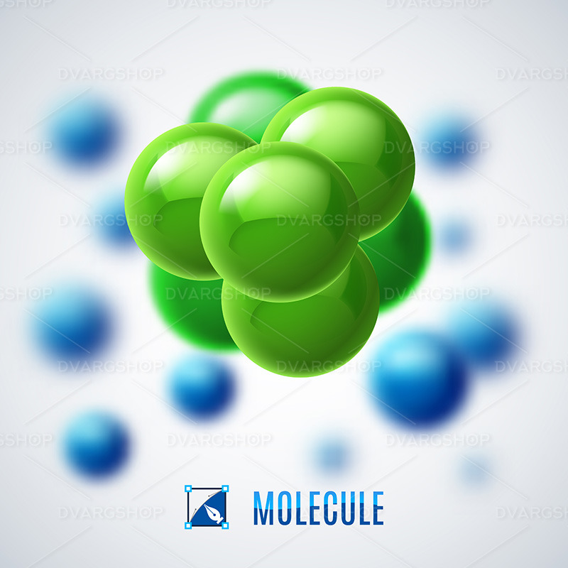 Estructura molecular verde y azul - Imagen vectorial - Características Imagen 1