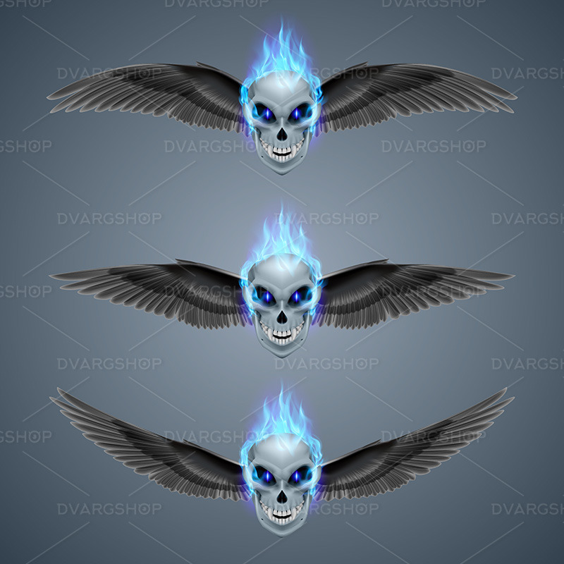 Crâne de mutant enflammé - image vectorielle - Caractéristiques de l’image 1