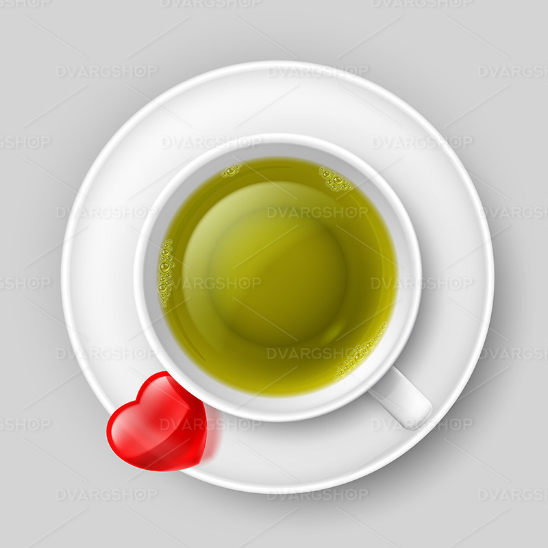 Romantic Tea Drinking - Vector Image - Features Image 1
