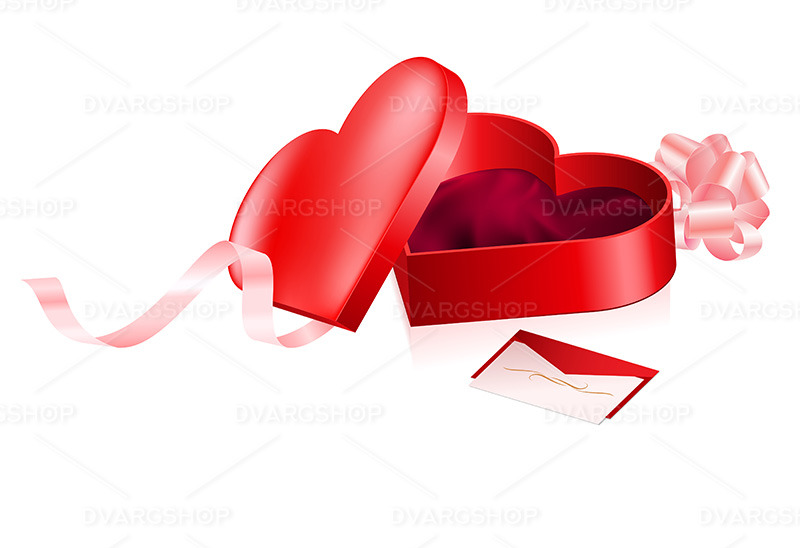 Red Box in Heart Shape - Vector Image - Features Image 1