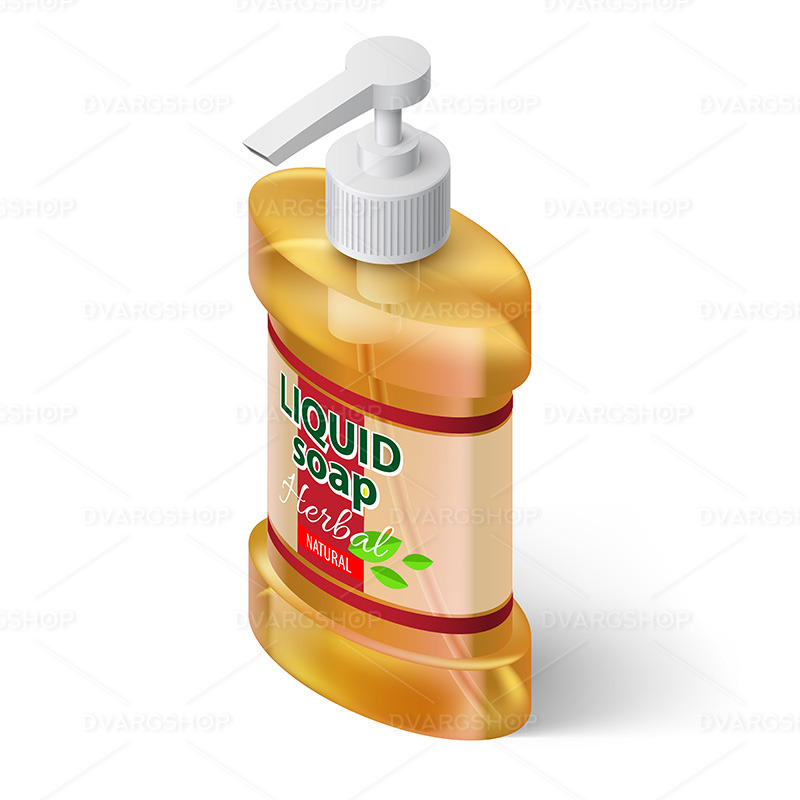 Liquid Soap Isometric - Vector Image - Features Image 1