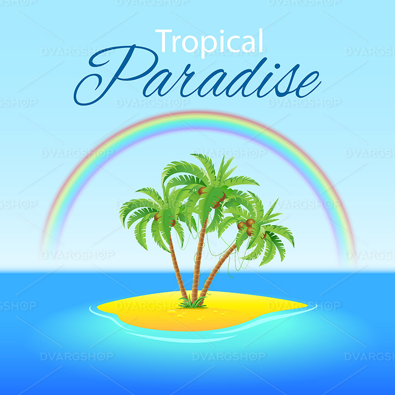 Scène tropicale - image vectorielle - Caractéristiques de l’image 1