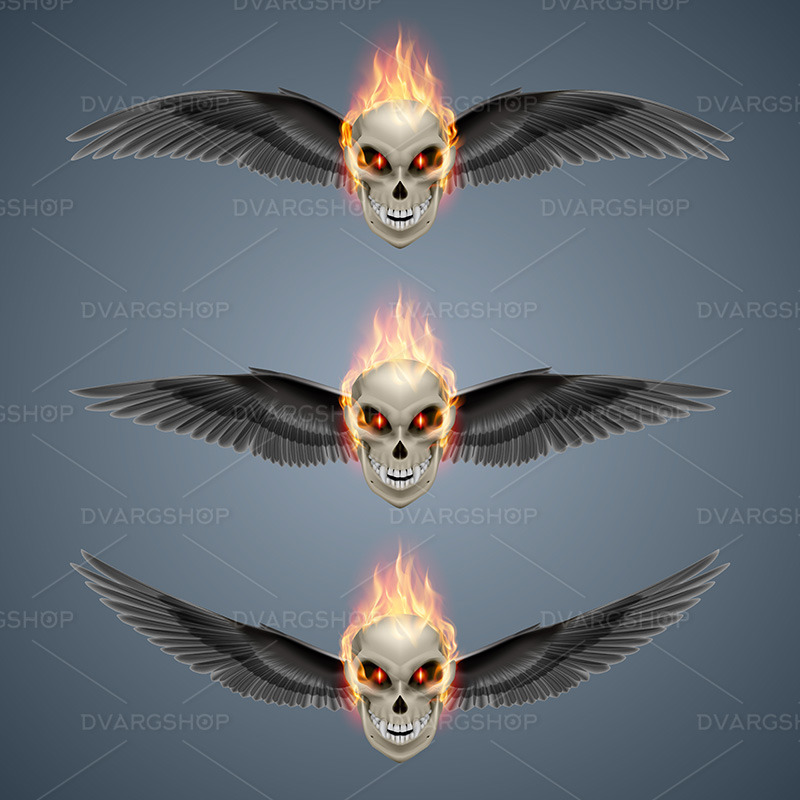 Flaming Mutant Skulls - Vector Image - Features Image 1