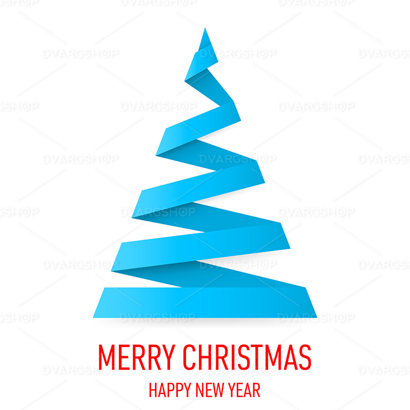 Sapin de Noël dans un style origami - Image vectorielle - Caractéristiques de l’image 1