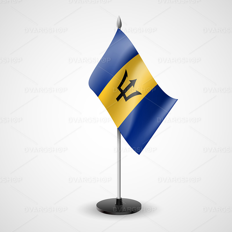 Stato di bandiera da tavolo delle Barbados - immagine vettoriale - Caratteristiche Immagine 1
