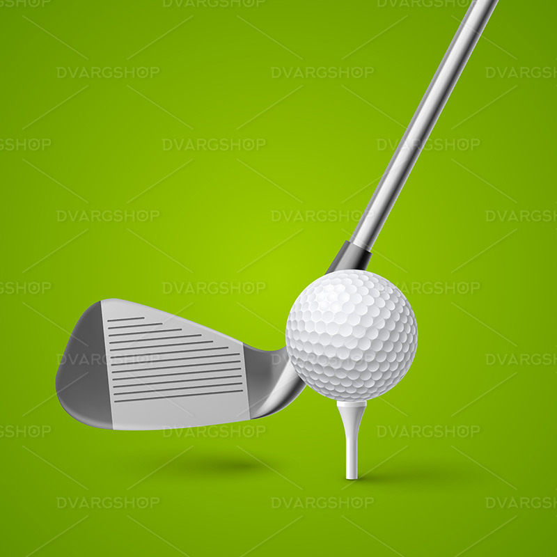 Palo de golf y pelota - imagen vectorial - Características Imagen 1