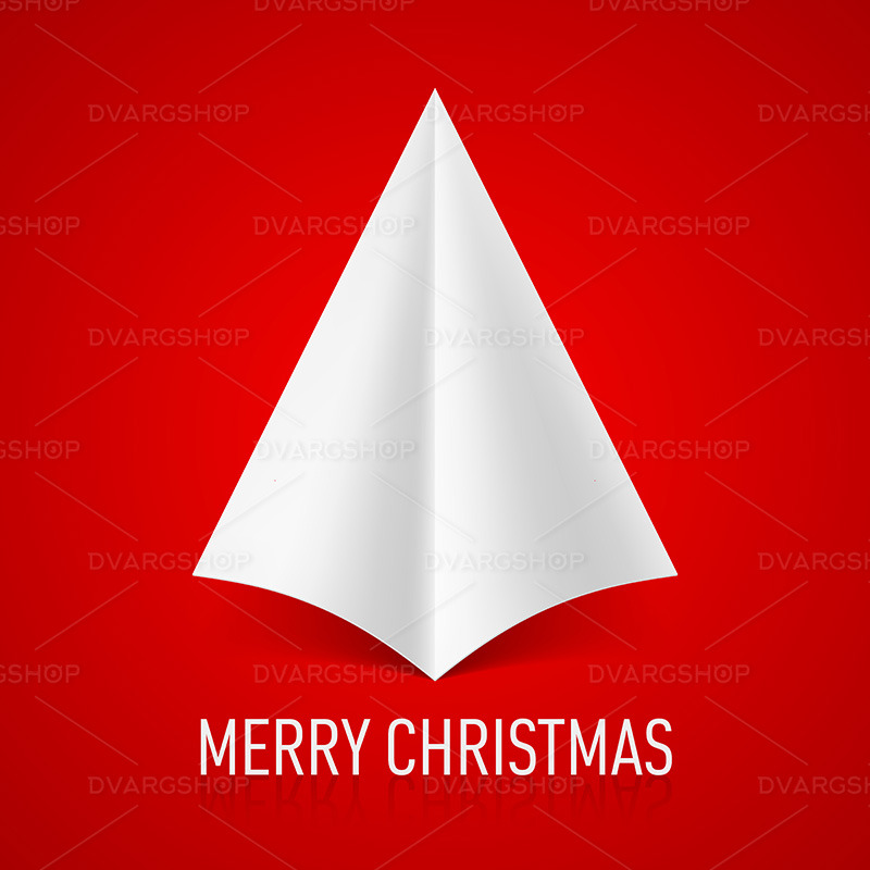Paper Christmas Tree - Vector Image - Obraz funkcji 1