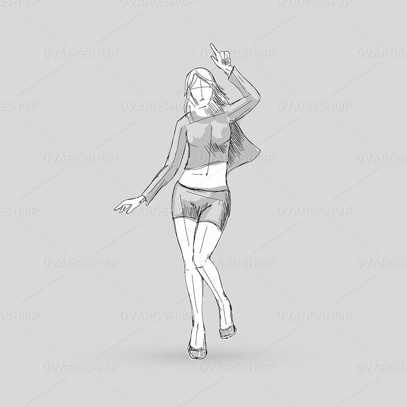 Dancing Girl - Vector Image - Features Image 1
