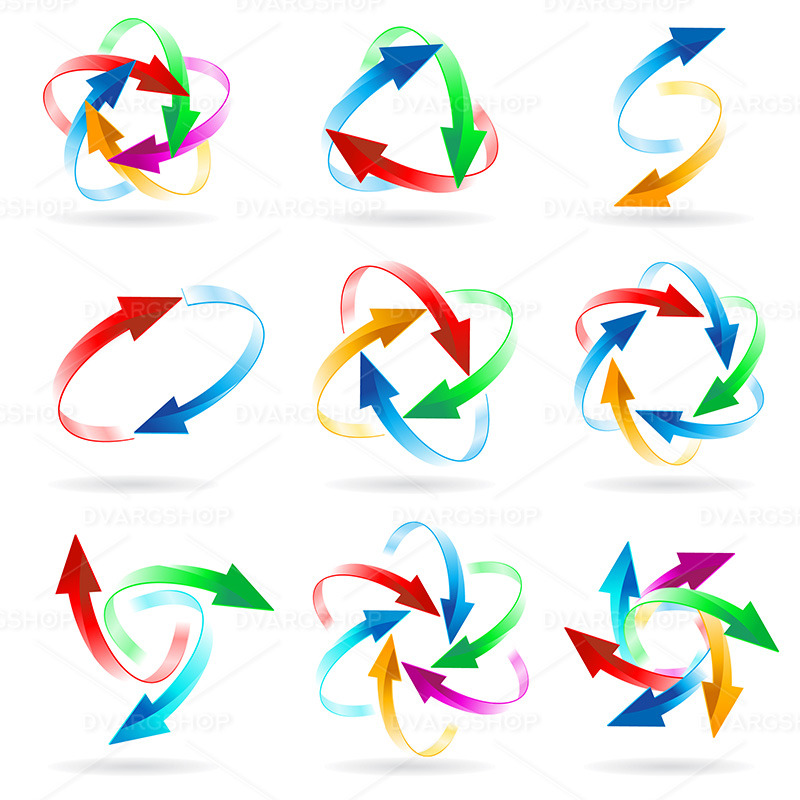 Ensemble de cercles de flèche - Image vectorielle - Caractéristiques de l’image 1