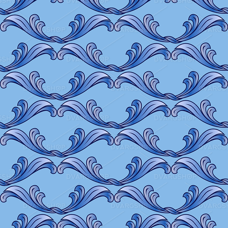 Blue Floral Background - Vector Image - Features Image 1