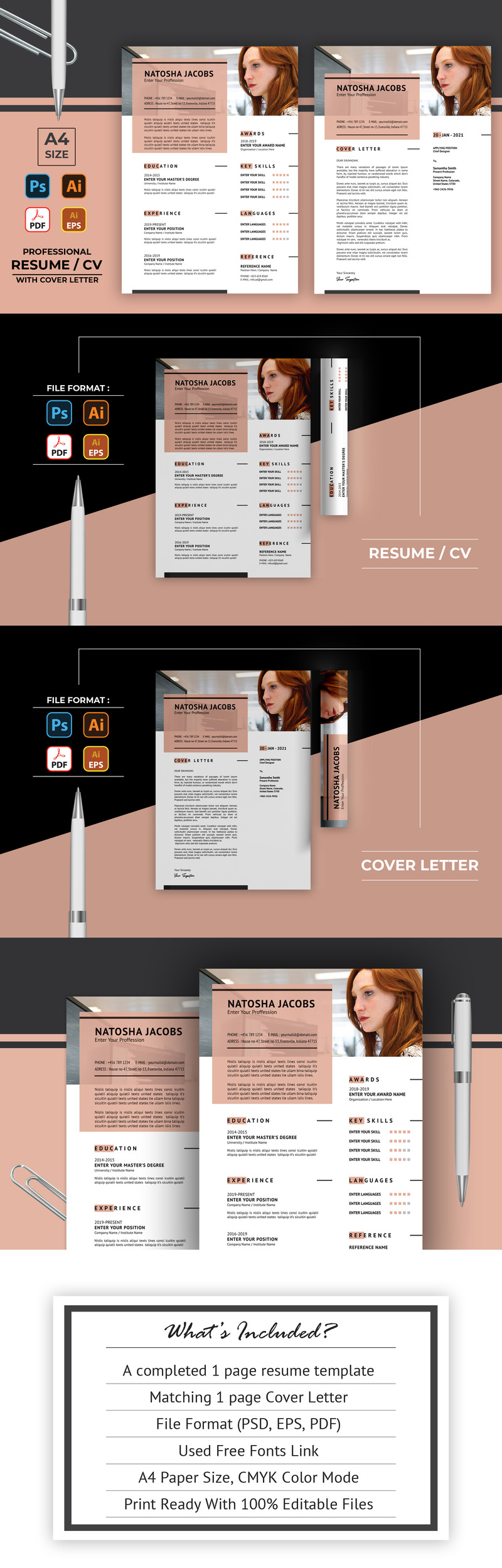 Professional Resume Format CV Template - Features Image 1